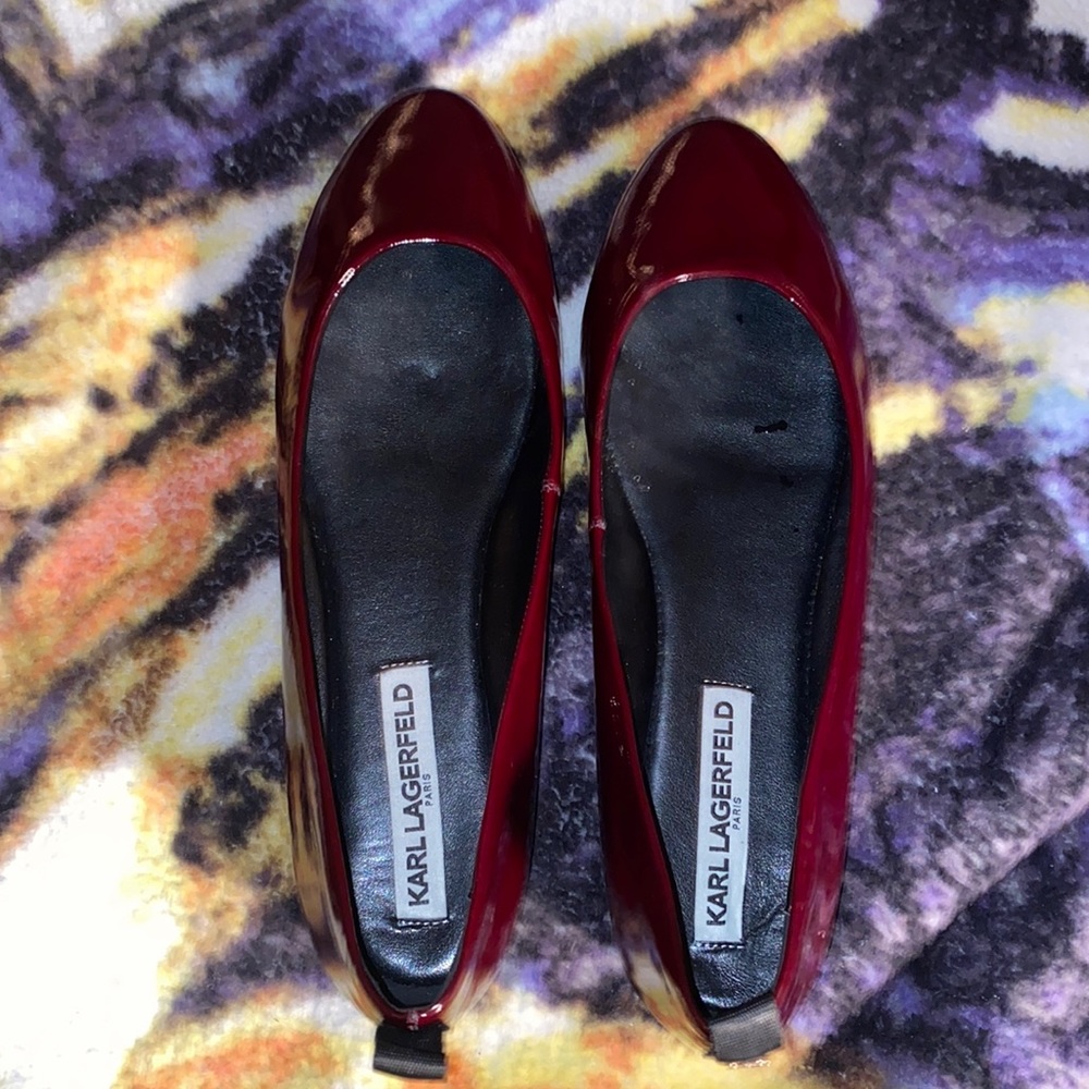 NWOT Karl Lagerfeld Red‎ Maroon Ballet Flats